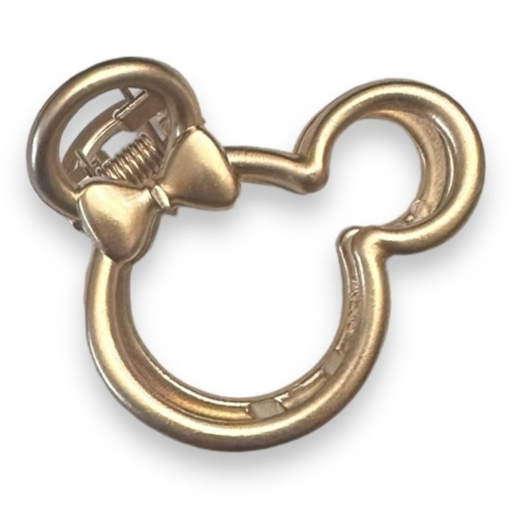 🆕 NWT Disney Minnie Mouse Frosted Goldtone Claw Hair Clip